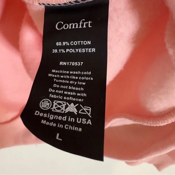 Comfrt oversized pastel bubblegum hoodie sweatshirt - Picture 5 of 9